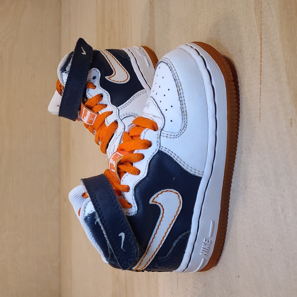 Nike Air Force 1 Mid 2007 Orange Blaze Patterson Square Gardens Shoes - Picture 6 of 10